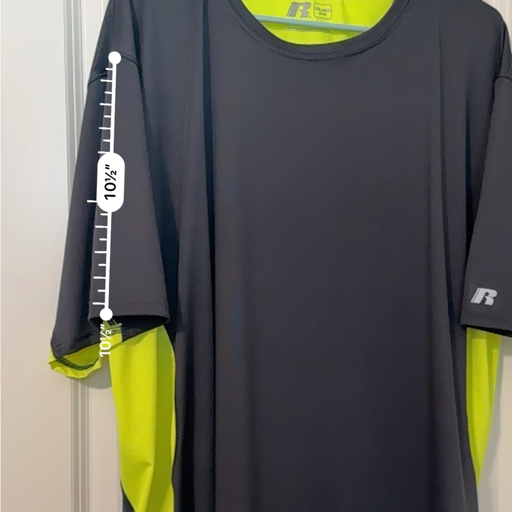 CoolForce Dri-Power 360 Shirt 2XL – Gray & Neon Yellow Activewear Mens - Picture 9 of 16